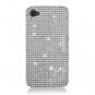 Hard Plastic Bling Rhinestone Design Case for Apple iPhone 4/4S - Silver