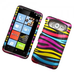 Hard Plastic Glossy Design Case for HTC HD7/HD7S - Abstract Zebra