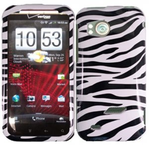 Hard Plastic Design Cover Case for HTC Rezound 6425 - Black and White Zebra