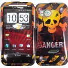 Hard Plastic Design Cover Case for HTC Rezound 6425 - Skull and Danger!!!