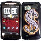 Hard Plastic Design Cover Case for HTC Rezound 6425 - Dollar Sign