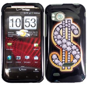 Hard Plastic Design Cover Case for HTC Rezound 6425 - Dollar Sign