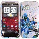 Hard Plastic Design Cover Case for HTC Rezound 6425 - Blue Flower Splash