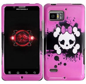 Hard Plastic Design Case for Motorola Droid Bionic Targa XT875 - Pink Girly's Skull