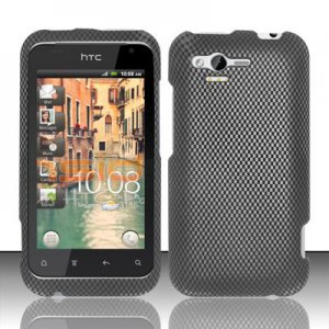 Hard Plastic Rubber Feel Design Case for HTC Rhyme/Bliss 6330 - Carbon Fiber