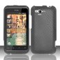 Hard Plastic Rubber Feel Design Case for HTC Rhyme/Bliss 6330 - Carbon Fiber