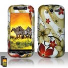 Hard Plastic Rubber Feel Design Case for HTC Mytouch HD 4G - Red and Gold Flowers
