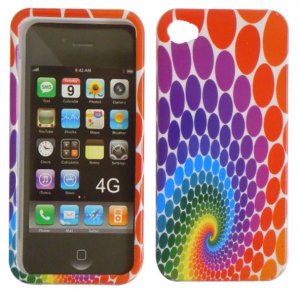 Hard Plastic Design Case for Apple iPhone 4/4S - Colorful Rainbow