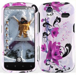 Hard Plastic Design Cover Case for HTC Amaze 4G/Ruby - Purple Lily