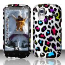 Hard Plastic Rubber Feel Design Case for HTC Amaze 4G/Ruby - Rainbow Leopard