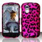 Hard Plastic Rubber Feel Design Case for HTC Amaze 4G/Ruby - Hot Pink Leopard
