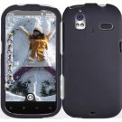 Hard Plastic Rubber Feel Cover Case for HTC Amaze 4G/Ruby - Black