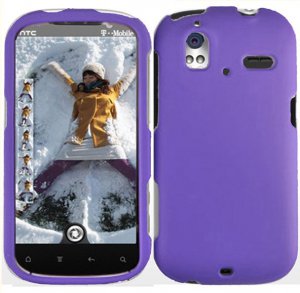 Hard Plastic Rubber Feel Cover Case for HTC Amaze 4G/Ruby - Purple