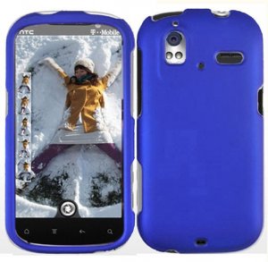 Hard Plastic Rubber Feel Cover Case for HTC Amaze 4G/Ruby - Blue