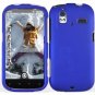 Hard Plastic Rubber Feel Cover Case for HTC Amaze 4G/Ruby - Blue