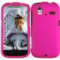 Hard Plastic Rubber Feel Cover Case for HTC Amaze 4G/Ruby - Hot Pink