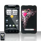 Hard Plastic Rubber Feel Design Full Case for HTC Evo 4G - Royal Heart