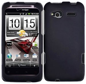 Hard Plastic Rubber Feel Cover Case for HTC Radar 4G - Black