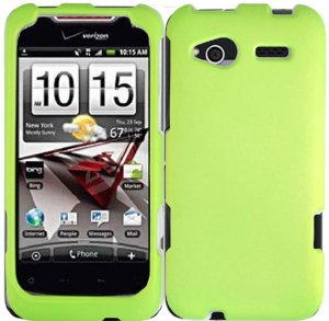 Hard Plastic Rubber Feel Cover Case for HTC Radar 4G - Neon Green