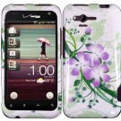 Hard Plastic Design Cover Case for HTC Rhyme/Bliss 6330 - Green and Purple Lily
