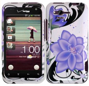 Hard Plastic Design Cover Case for HTC Rhyme/Bliss 6330 - Violet Lily
