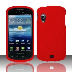 Hard Plastic Rubber Feel Case for Samsung Stratosphere i405 - Red
