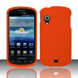 Hard Plastic Rubber Feel Case for Samsung Stratosphere i405 - Orange