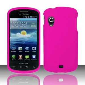Hard Plastic Rubber Feel Case for Samsung Stratosphere i405 - Rose Pink