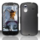 Hard Plastic Rubber Feel Design Case for HTC Amaze 4G/Ruby - Carbon Fiber