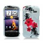 Hard Plastic Design Cover Case for HTC Amaze 4G/Ruby - White and Red Lily