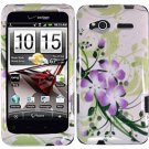 Hard Plastic Design Cover Case for HTC Radar 4G - Green and Purple Lily