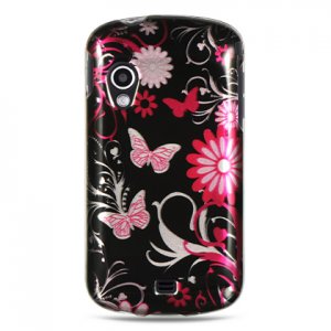 Hard Plastic Design Case for Samsung Stratosphere i405 - Pink Butterfly