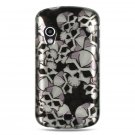 Hard Plastic Design Case for Samsung Stratosphere i405 - Black Skulls