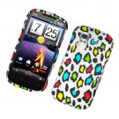 Hard Plastic Rubber Feel Design Case for HTC Amaze 4G/Ruby - Colorful Leopard