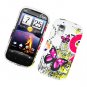 Hard Plastic Rubber Feel Design Case for HTC Amaze 4G/Ruby - Pink Butterfly