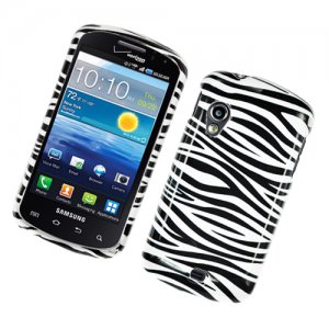 Hard Plastic Glossy Cover Case for Samsung Stratosphere i405 - Black and White Zebra