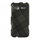 Hard Plastic Rubber Feel Design Case for HTC Radar 4G - Smoke Diagonal Checks