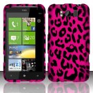 Hard Plastic Rubber Feel Design Case for HTC Titan X310e - Hot Pink Leopard