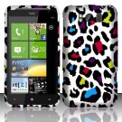Hard Plastic Rubber Feel Design Case for HTC Titan X310e - Rainbow Leopard