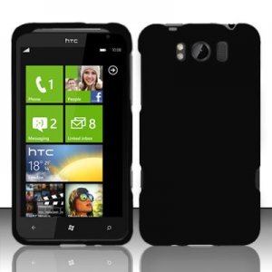 Hard Plastic Rubber Feel Cover Case for HTC Titan X310e - Black