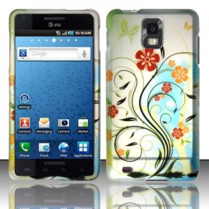 Hard Plastic Rubber Feel Design Case for Samsung Infuse 4G i997 - Colorful Flowers