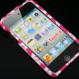 Hard Plastic Rubber Feel Design Case for Apple iPod Touch 4 - Pink Hawaiian Flowers