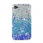 Hard Plastic Bling Rhinestone Design Case for Apple iPhone 4/4S - Blue Waterfall