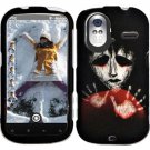 Hard Plastic Rubber Feel Design Case for HTC Amaze 4G/Ruby - Black Zombie Hand