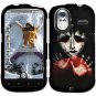 Hard Plastic Rubber Feel Design Case for HTC Amaze 4G/Ruby - Black Zombie Hand