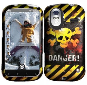 Hard Plastic Rubber Feel Design Case for HTC Amaze 4G/Ruby - Danger!!!