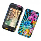 Hard Plastic Glossy Cover Case for HTC Rhyme/Bliss 6330 - Colorful Blossom