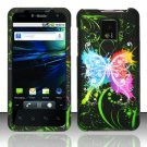 Hard Plastic Rubber Feel Design Case for LG Optimus G2x - Rainbow Butterfly