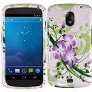 Hard Plastic Design Case for Samsung Galaxy Nexus CDMA (Verizon/Sprint) - Green and Purple Lily