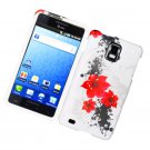 Hard Plastic Design Cover Case for Samsung Infuse 4G i997 - White and Red Lily